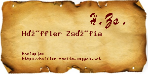 Höffler Zsófia névjegykártya