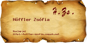 Höffler Zsófia névjegykártya